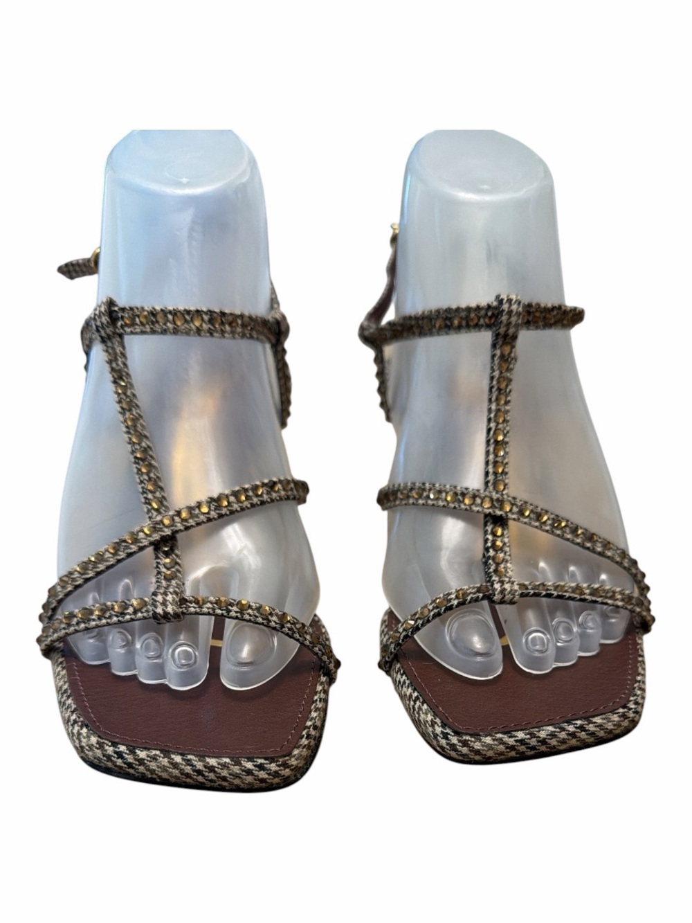 Circus by Sam Edelman Jaida Glitz Rhinestone T-Strap Kitten Heel Sandals 7 - Picture 2 of 8
